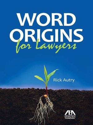 cover image of Word Origins for Lawyers